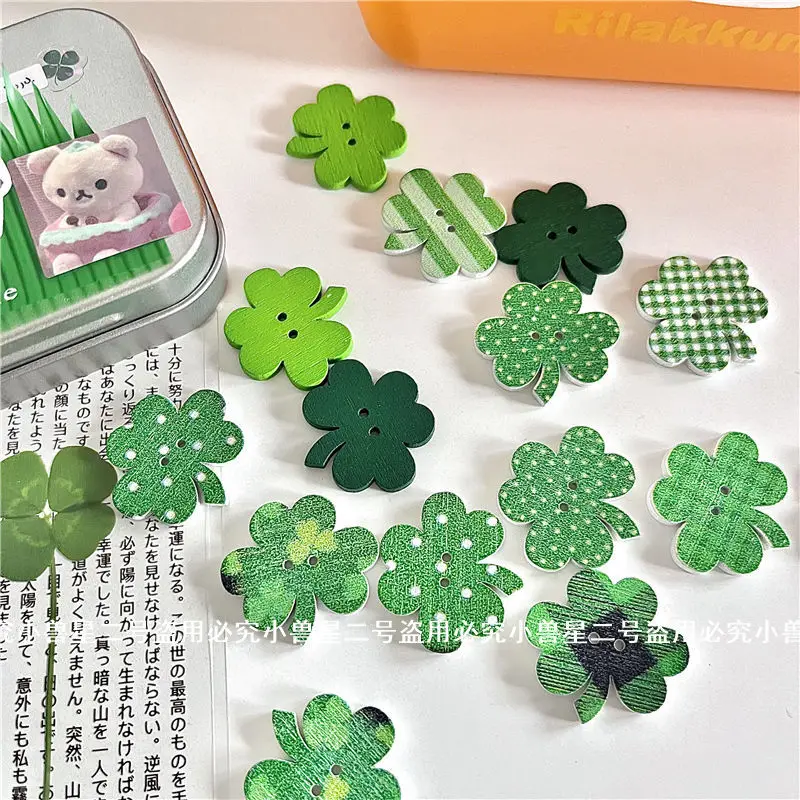 Red Clover Flower - 50 ชิ้นญี่ปุ่น Retro Early สไตล์สีเขียว Clover