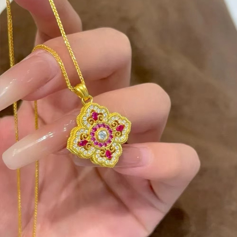 สร้อยคอจี้รูปดอกโคลเวอร์ 4 แฉก - Red Clover Flower บทวิจารณ์และราคา