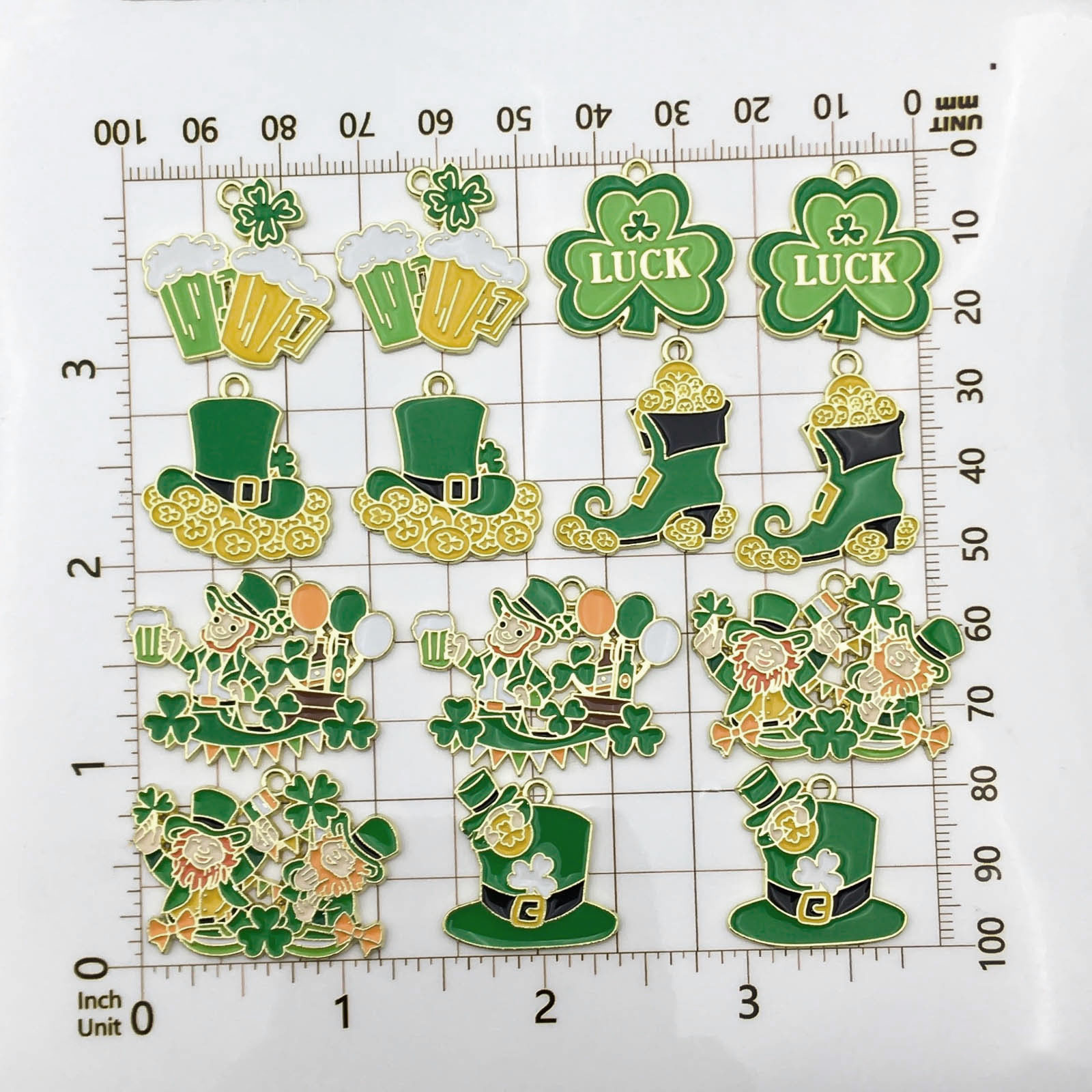 10/14pcs สีเขียว Lucky Clover  - Red Clover Flower บทวิจารณ์และราคา
