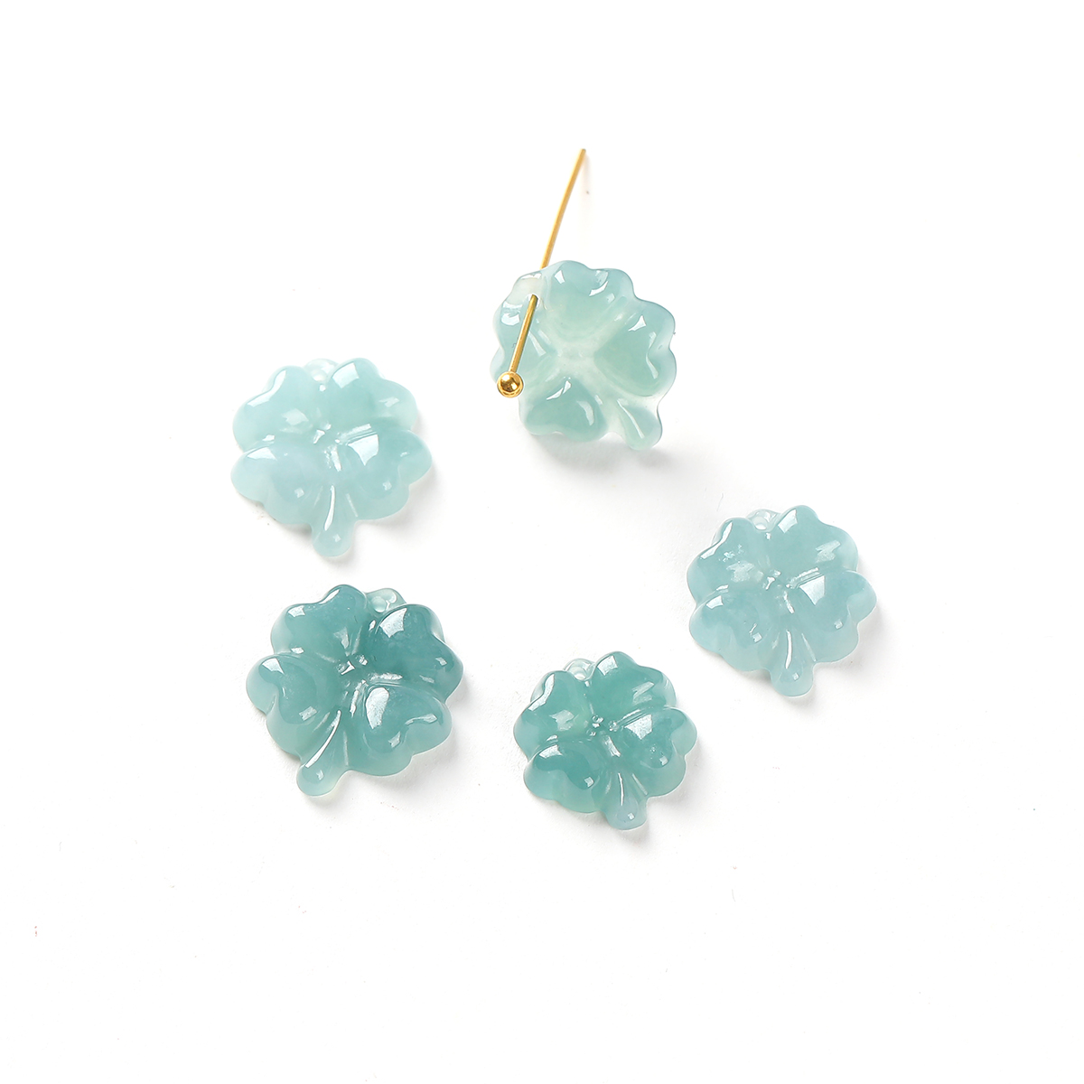 ลูกปัดหยกธรรมชาติจากกัวเตมาลา  - Red Clover Flower บทวิจารณ์และราคา